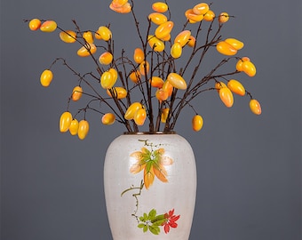 17.72 "Calidad artificial Tallo de mango Rama de fruta falsa Inicio Decoración de flores Piso Jarrón Floral Mesa de fiesta Arreglo Ventana Greenery Display