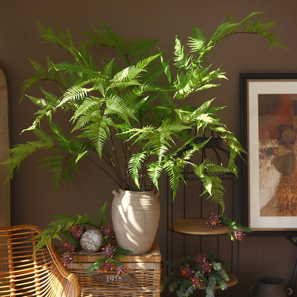 Artificial Cibotium Barometz Leaf Stem, Quality Ostrich Fern Foliage, Home Tropics Plant Arrangement, Party Greenery Decor, Garden Ornament