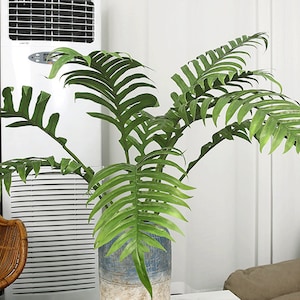 Long Fern Leaves Stem, Faux Tropical Plant Foliage, Artificial Flower Crafts, Window Greenery Decor, Wedding Home Floral Decor, Centerpiece