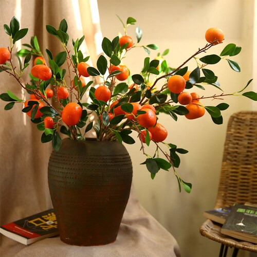 Artificial Orange Fruit Arrangement Fake Kumquat Stem Plastic Etsy