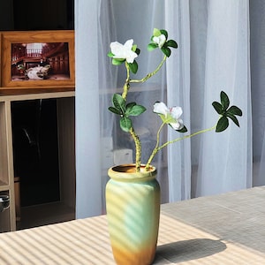 27&quot; Artificial Azalea Flower Stem Fake Rhododendron with Foliage Decoration Home Floral Arrangement Wedding Party Greenery Table Centerpiece