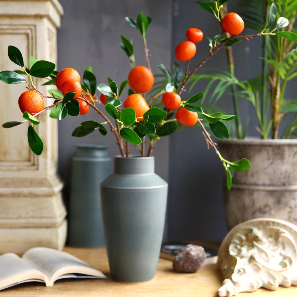 Artificial Orange Fruit Arrangement Fake Kumquat Stem Plastic Etsy