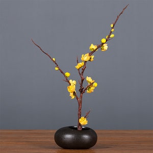 Artificial Plum Blossom Stem, Realistic Winter Sweet Branch, Home Zen Flower Decoration, Wedding Party Floral Arrangement, Table Centerpiece