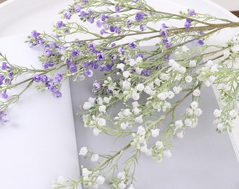 Artificial Baby's Breath Stem, Faux Gypsophila with Bud, Home Small Flower Decor, Rustic Wildflower Arrangement, Indoor Floral Ornament Pick