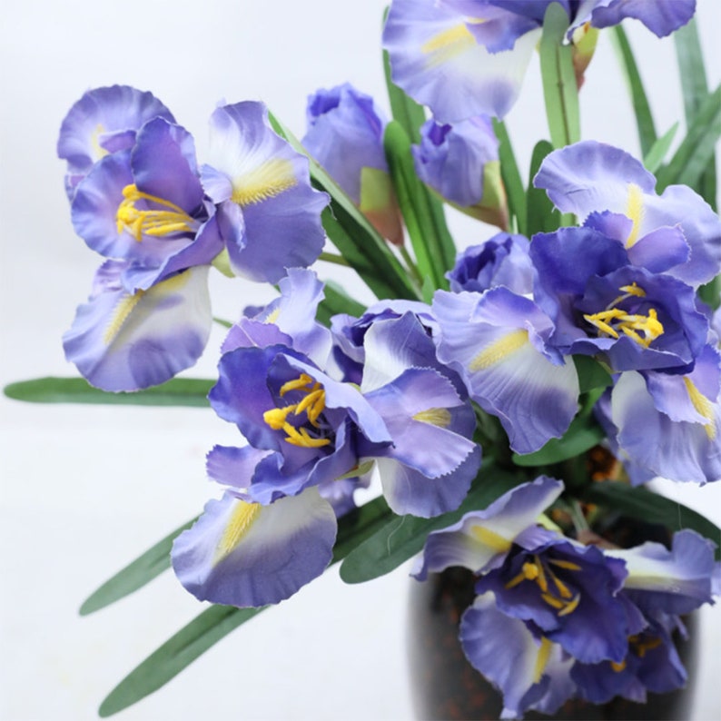 3PCS Artificial Iris Arrangement Wedding Bridal Bouquet DIY | Etsy