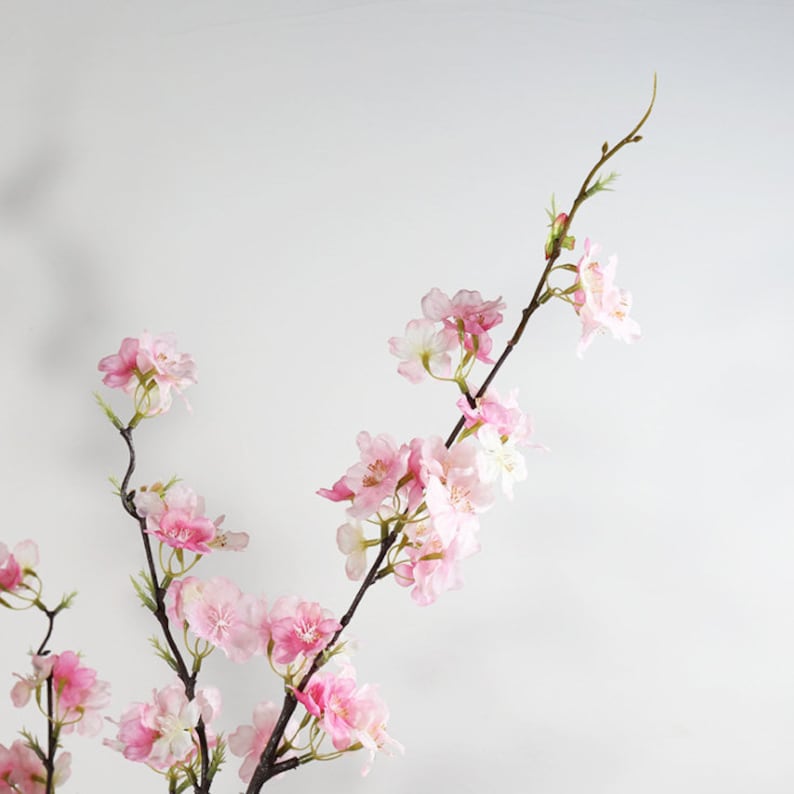 Artificial Cherry Blossom Arrangement Fake Peach Flower Etsy