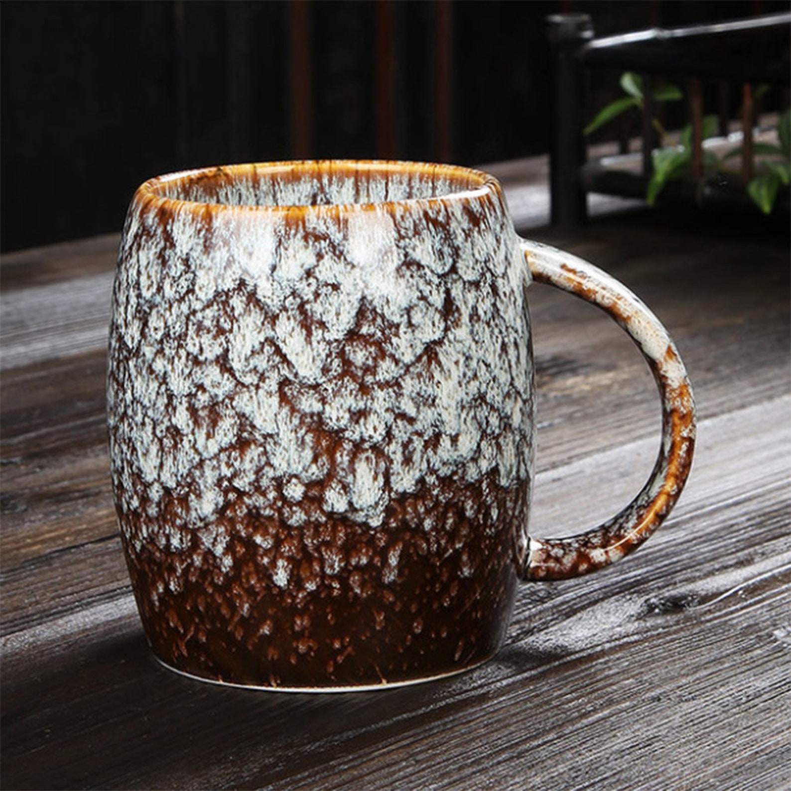 Handmade Glazed Kiln Ceramic Mug Large Capacity Simple Etsy