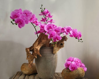 Real Touch Phalaenopsis Orchid Stem with Buds, Butterfly Flower Craft, Artificial Flower, Home Floral Decor, Wedding Arrangement Centerpiece