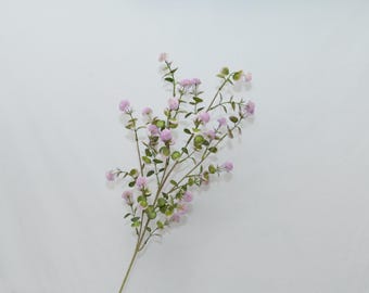 Purple Globe Thistle Spray Faux Echinops Stem Artificial Wildflower Branch Eucalyptus Greenery Rustic Wedding Bouquet Farmhouse Vase Decor