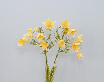 Tallo de novia sonrojada artificial, rama de Serruria Florida artificial, rama de protea amarilla, decoración floral artificial para jarrones, decoración para bodas y el hogar