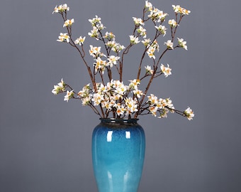 Artificial Pear Blossom, Forsythia Flower Stem, Small Spring Spray, Home Floral Decor, Wedding Party Arrangement, Dining Table Centerpiece