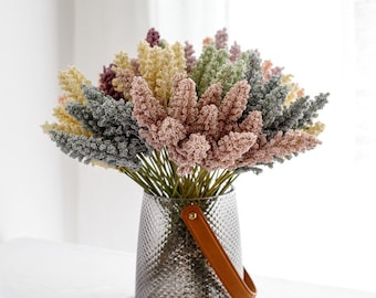 6 Stems Artificial Wheat Bouquet Fake Rice Bundle Faux Sorghum Bunch Rustic Home Flower Decor Wedding Party Floral Arrangement for Shooting