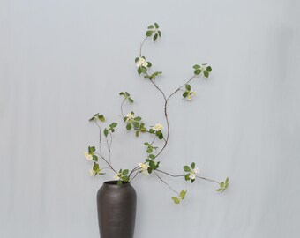 Pieris Japonica Branch with Flower, Artificial Faux Plant, Fake Sinojackia Xylocarpa Stem, Realistic Twiggy Blossom Greenery for Home Floral