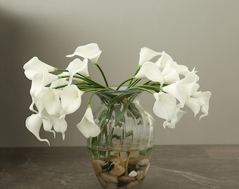 Fake Calla Lily Bouquet, Real Touch Calla Lily Bundle, Artificial Flower Craft, Home Floral Decor, Bridal Bouquet, Wedding Arrangement, Gift