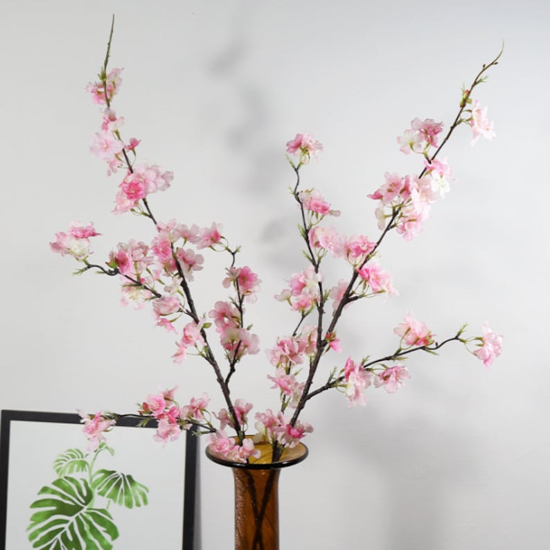 Artificial Cherry Blossom Arrangement Fake Peach Flower Etsy Australia