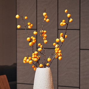 Gefälschte Kirschfrucht langer Zweig, rustikales Herbstbeerenhandwerk, künstliche Blume, Hausblumendekor, Hochzeitsfestarrangement, Tischdekoration