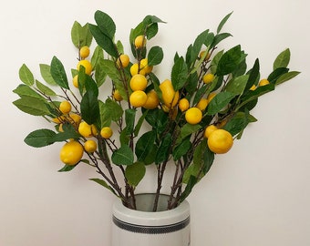 Artificial Fresh Lemon Fruit Fake Lime Arrangement Plastic Citrus Plant Rustic Wedding Decoration Living Room Store Window Display Greenery