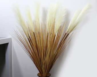 Artificial Reed Plant, Rustic Wild Pampas, Fake Fall Setaria Viridis, Realistic Foxtail Grass, Indoor Floor Vase Filler, Lounge Arrangement