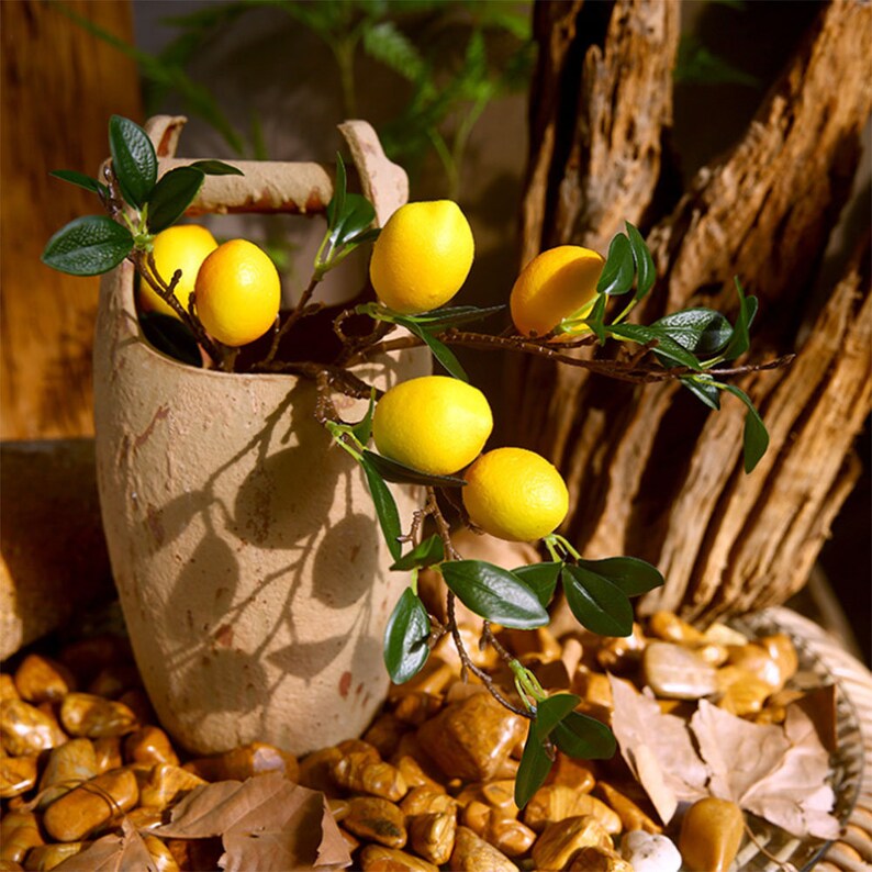 Artificial Small Lemon Tree Branch Fake Fresh Fruit Etsy