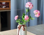 Fake Small Hydrangea With Leaf Artificial Flower Home Floral Decor Wedding Party Arrangement Material Table Centerpiece Handmade Plant Craft