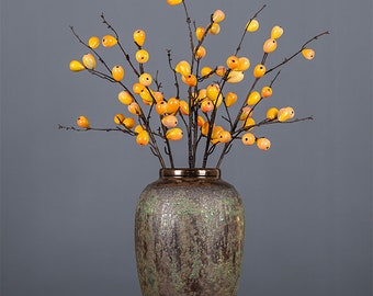 Níspero artificial Calidad Falsa Rama de fruta helada Hogar Decoración floral Salón Piso Relleno de jarrón Arreglo de fiesta Fotografía prop