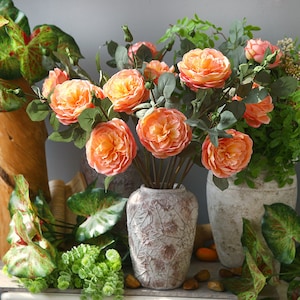 Artificial Peony with Individual Stem, Faux Rose Flower and Bud, Home Quality Spray and Leaf, Garden Party Floral Decor, Wedding Centerpiece