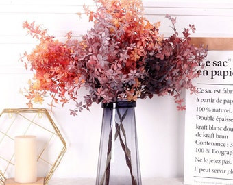 Fake Maple Stem with Rich Foliage, Artificial Leaf Branch,  Wedding Party Floral Decor, Home Plant Arrangement, Greenery for Outdoor Garden