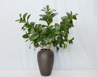 Artificial Laurel Fig Branch, 27.5” Faux Ficus Microcarpa Stem, Realistic Greenery Spray for Home Decor Wedding Vase