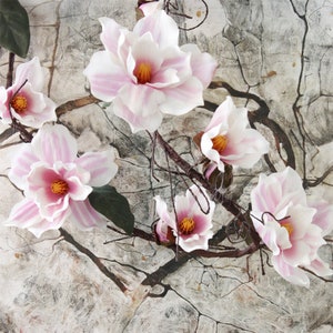 Trailing Magnolia Vine Artificial, Fake Climbing Flower, Wall Hanging Spray, Wedding Floral Arrangement, Front Door Garland Wreath Arch Pick