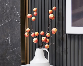 Faux Apple Dead Branch Crafts, Rustic Fruit Decor, Fake Berry Stem, Artificial Flower, Home Floral Ornament, Party Wedding Arrangement, Gift