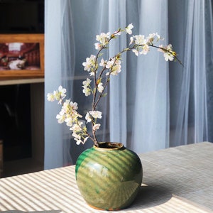 Cherry Blossom with Long Stem, Silk Peach Plum Flower, Artificial Sakura Bloom, Home Floral Arrangement, Wedding Party Plant Decoration Pick