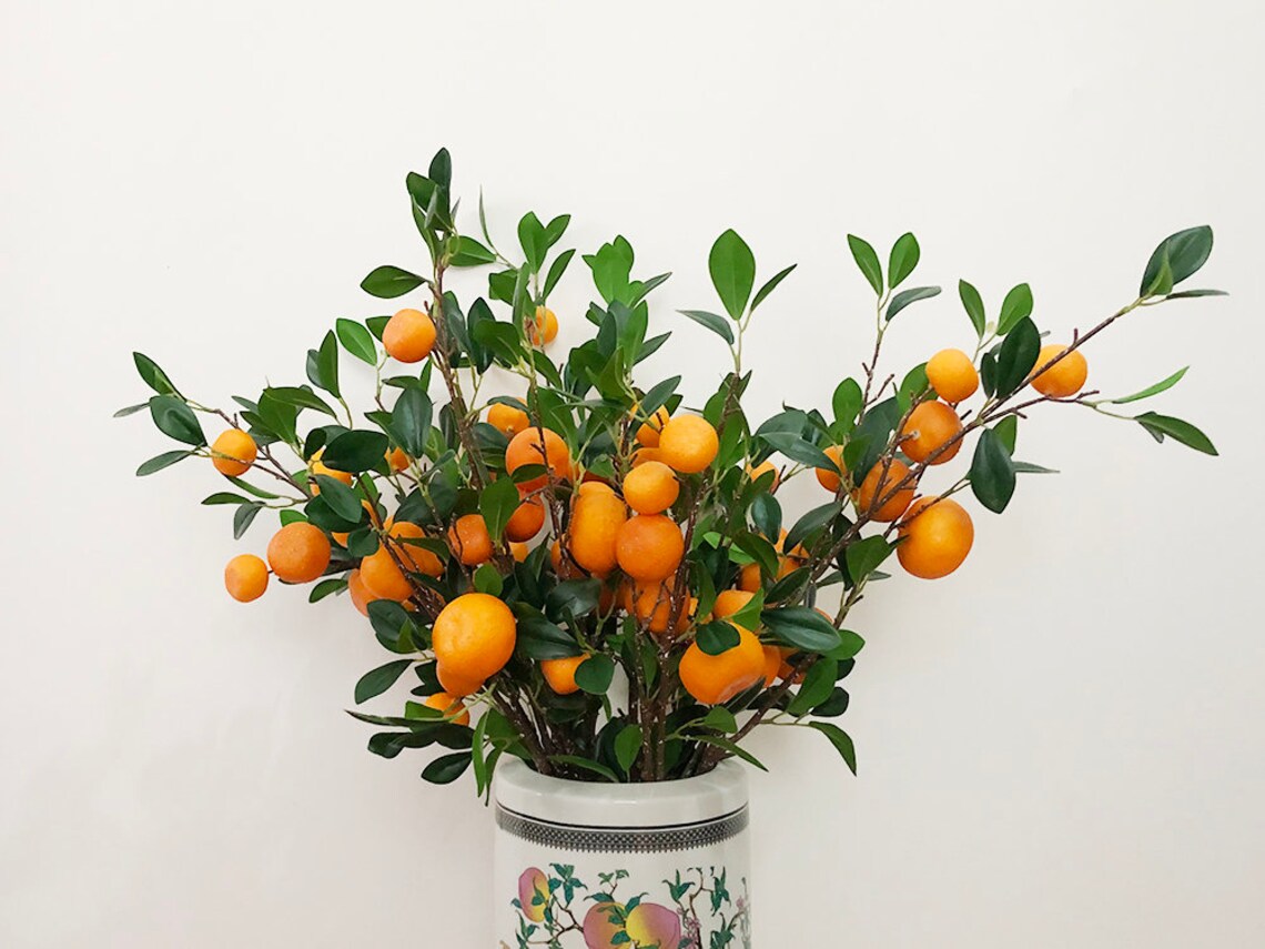 Artificial Orange Fruit Arrangement Fake Kumquat Stem Plastic Etsy