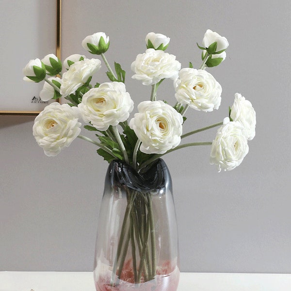 Fausse tige de camélia avec bourgeon, artisanat de fleurs artificielles, fleur sauvage réaliste, décor floral de la maison, remplissage de bouquet de mariée, arrangement de mariage