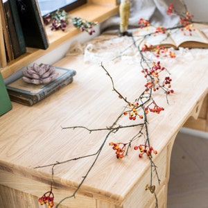 63&quot; Berry Long Vine Quality Artificial Wild Fruit Branch Wall Twisted Rattan Decor Party Plant Arrangement Garland Flower Crown DIY Material