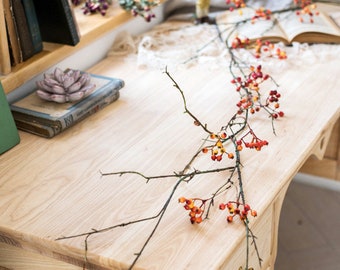 63" Berry Long Vine Jakość Sztuczne Dzikie Owoce Gałąź Ściana Skręcony Rattan Dekoracja Party Plant Arrangement Girlanda Kwiat Korona DIY Materiał
