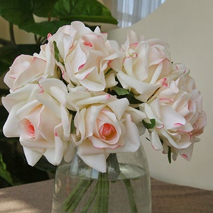 Real Touch Rose Bouquets, Artificial Flower, Home Floral Decor, Wedding Party Arrangement, Dining Table Centerpiece, Bloom for Bridal, Gift