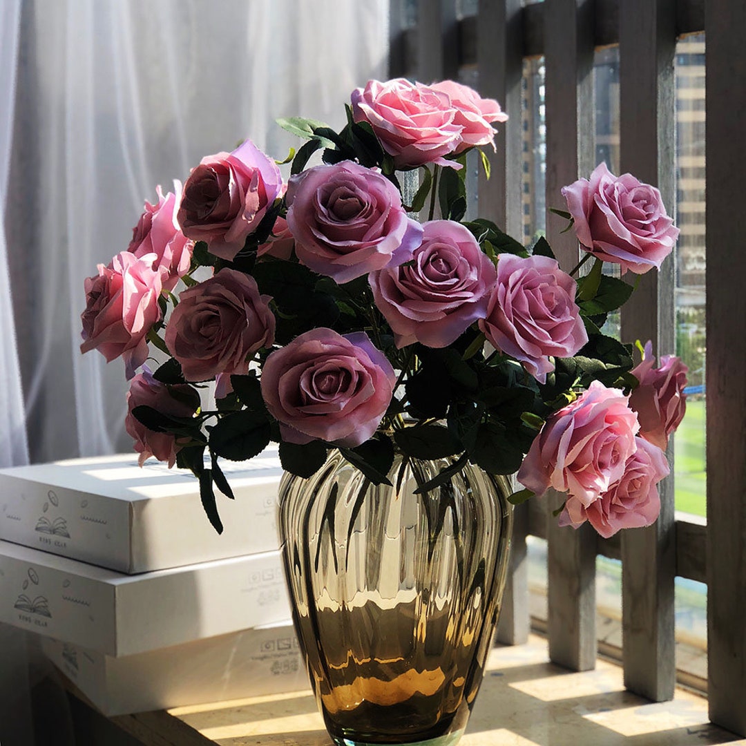 7 Branch 21 Heads Artificial Silk Fake Flowers Leaf Rose Wedding Floral