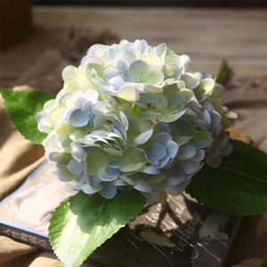 Artificial Single Stem Hydrangea Arrangement Multi-color Flower Rustic Floral Wedding Bridal Bouquet Party Table Centerpiece For Photoshoot