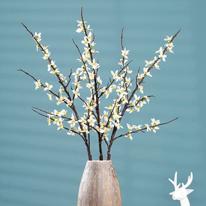 Artificial Flower Forsythia Long Branch, Realistic Spring Bloom, Home Floral Decoration, Wedding Spray Arrangement, Floor Vase Filler Gift
