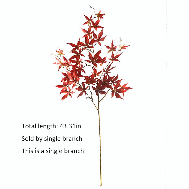 Artificial Red Maple Leaf Autumn Fake Foliage Stem Party Table Etsy