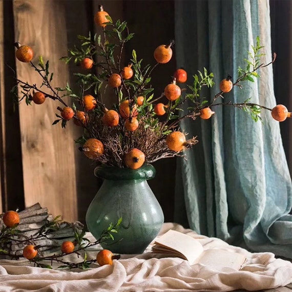 Rami Di Melograno Artificiali Con Frutti – Set Da 3 Pezzi, 95cm, Per Decorazioni D'Interni Ed Esterni