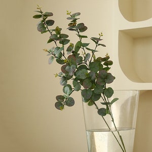 Eucalyptus Leaf Branch, Fake Foliage Crafts, Artificial Flowers, Living Room Floral Decor, Grass for Bouquet Wreath, Wedding Party Greenery