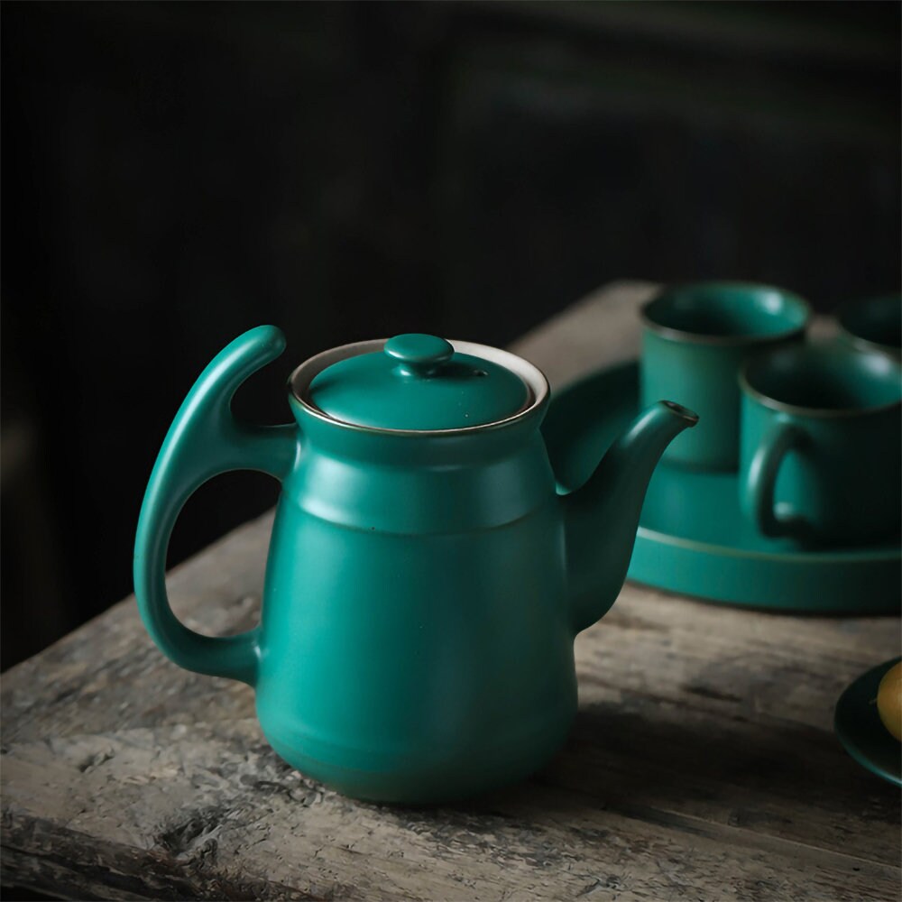 Ceramic Large Tea Set Porcelain Teapot Cup Tray Simple Design Etsy