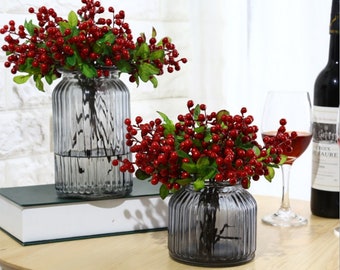 5PCS arrangement de baies artificielles faux petit fruit décoration de fête table pièce maîtresse cuisine salon floral magasin vitrine affichage de plantes