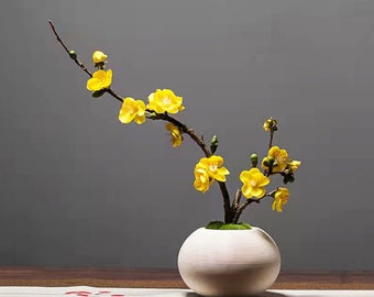 Small Plum Blossom Branch, Fake Plum Flower Crafts, Artificial Flowers, Chinese Floral Decor, Home Flower Arrangement, Table Centerpiece