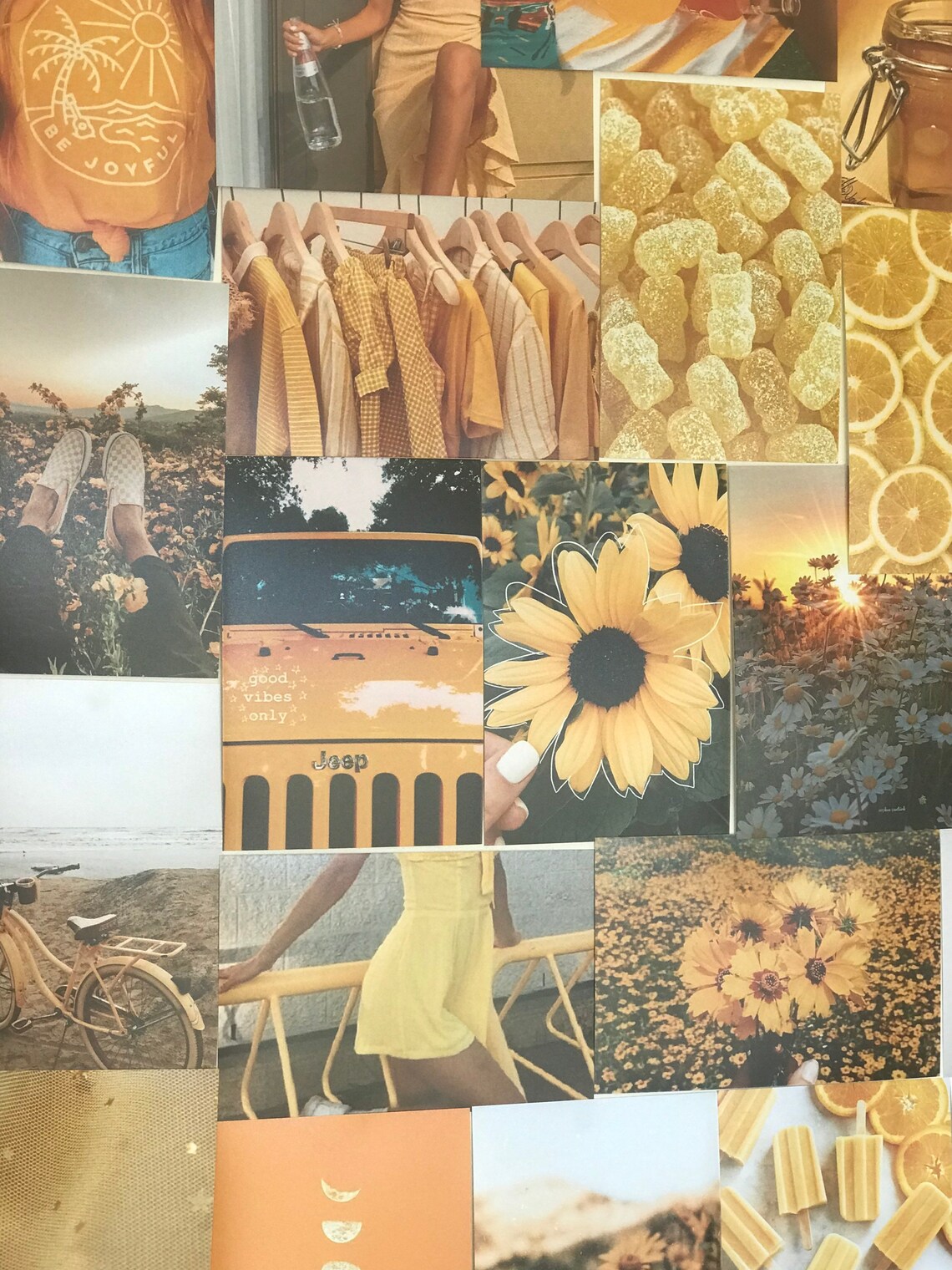 Yellow Aesthetic Wall Collage Set 50 Physical Prints Etsy