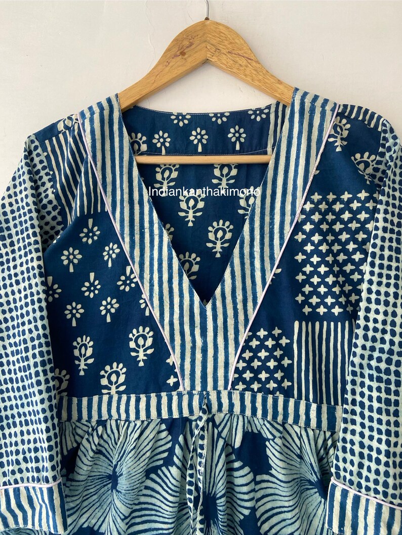 11515 Indigo Cotton Blend Shirt Dress