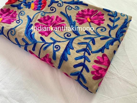 Suzani Wall Hanging , Hand Embroidered Suzani Throw , Suzani Bedspread , Suzani Tapestry , Twin 