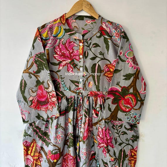 Block Print Cotton Dress ,Summer Wear Dress ,Women Clothing, Gown And Maxi Dress,  Party Wear Dress ,Handprint Dress, Festival Style ,Gifted