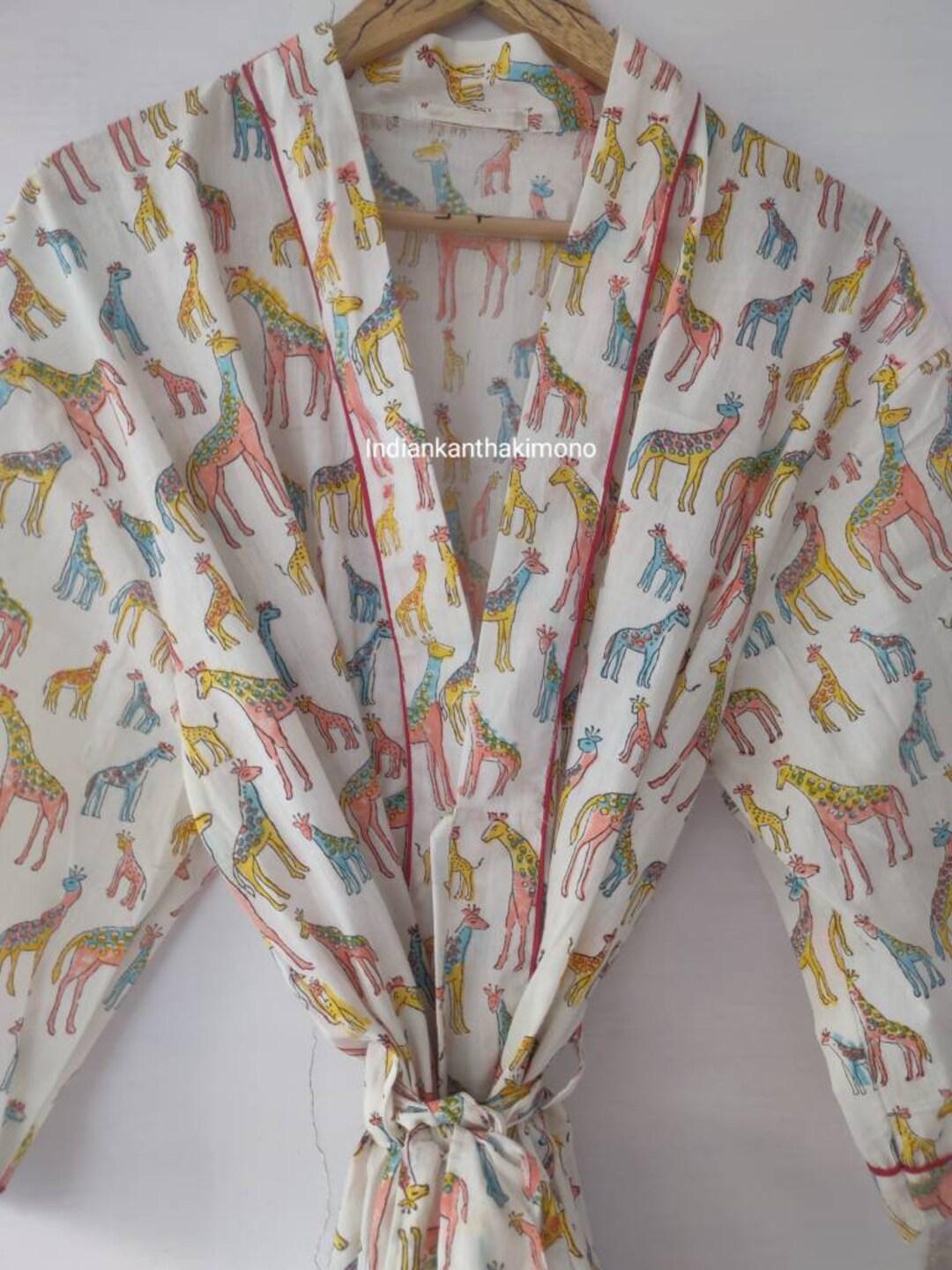 Shimpan Robe Animal Printed Kimono Robe Ladies Dressing Gown - Hand Printed 100% ...